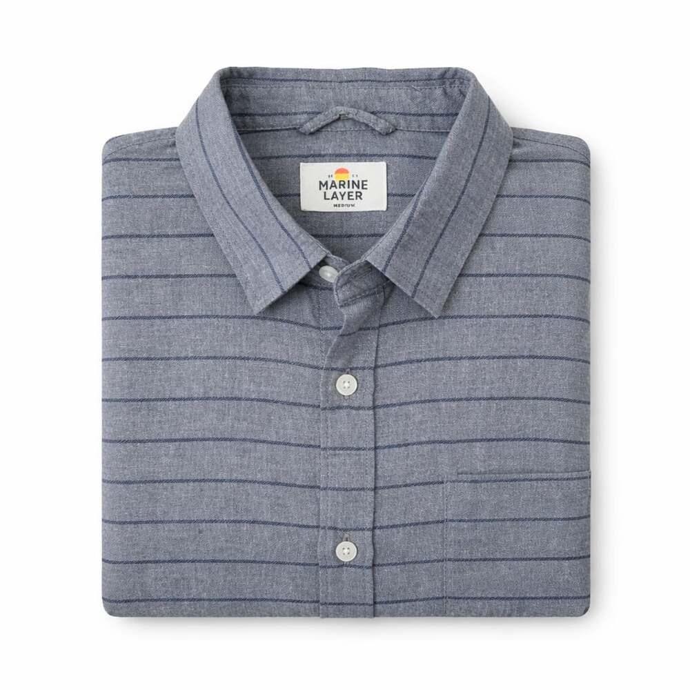 Marine Layer Men’s Blue Striped Button-Up Shirt